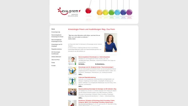 Website Screenshot: Eva Prem, Systemische Aufstellungen und Kinesiologie - Home - Kinesiologie Praxis und Ausbildung Salzburg, Eva Prem - Date: 2023-06-23 12:04:51
