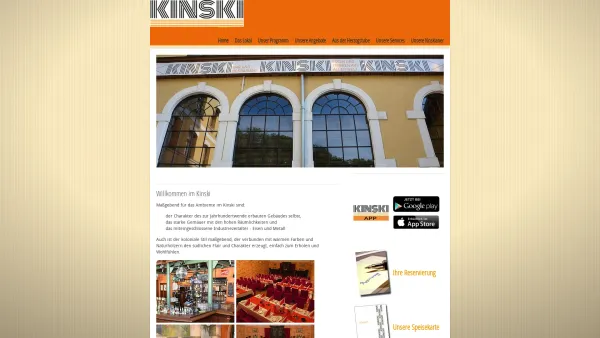 Website Screenshot: Restaurant und Bar Kinski - kinski BAR & R E S T A U R A N T - Date: 2023-06-23 12:04:54