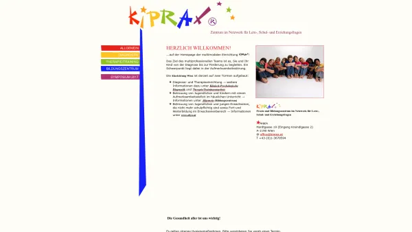 Website Screenshot: Bildungszentrum Kiprax Verein zur Förderung von Kindern und Jugendlichen mit ADHD im häuslichen Unterricht - kiprax - Praxis & Bildungszentrum - kiprax - Praxis im Netzwerk für Lern-, Schul- & Erziehungsfragen - Date: 2023-06-15 16:02:34