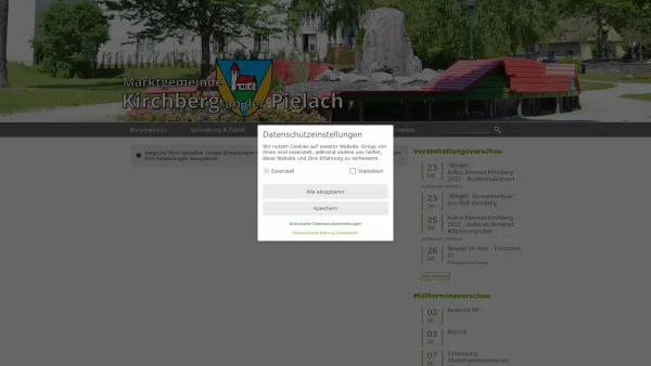 Website Screenshot: Gemeindeamt Kirchberg an der www.Kirchberg-Pielach.at - Kirchberg an der Pielach - Startseite - Date: 2023-06-23 12:04:54
