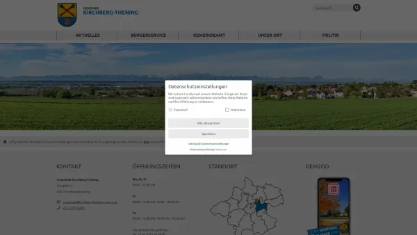 Website Screenshot: Gemeindeamt Kirchberg-Thening RiS-Kommunal - Kirchberg-Thening - Startseite - Date: 2023-06-23 12:04:54