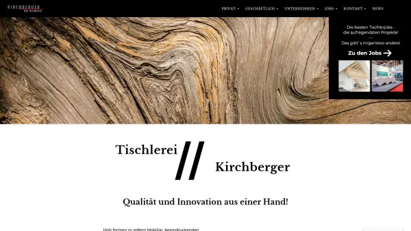 Website Screenshot: Kirchberger die Tischlerei - Kirchberger Tischlerei - Kirchberger - Date: 2023-06-23 12:04:54