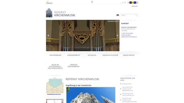 Website Screenshot: Konservatorium f Kirchenmusik d Erzdiözese Wien f Kirchenmusik Wien(FrameSet 1) - Erzdiözese Wien - Date: 2023-06-23 12:04:54