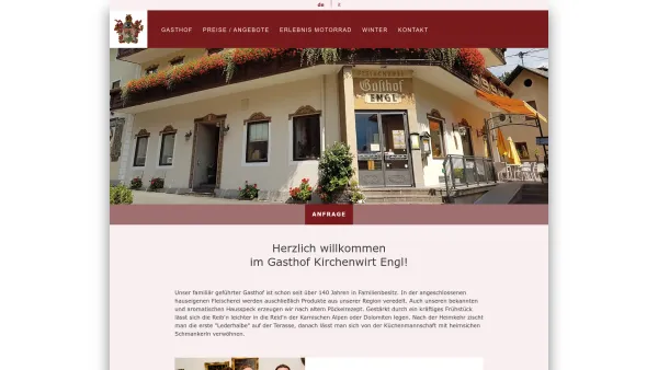 Website Screenshot: Gasthof und Fleischerei Kirchenwirt - Kirchenwirt - Home - Date: 2023-06-23 12:04:54