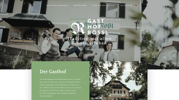 Website Screenshot: Kirchenwirt Rössl, Stallhofen - Gasthof Rössl Stallhofen - Tradition mit allen Sinnen erleben - Date: 2023-06-23 12:04:54