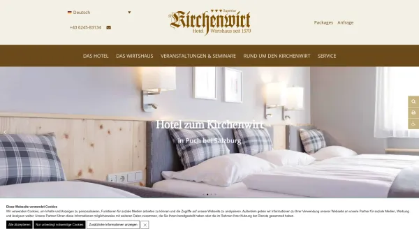 Website Screenshot: Hotel Gasthof zum Kirchenwirt - Hotel Kirchenwirt - Urlaub in Puch bei Salzburg, Österreich - Date: 2023-06-23 12:04:54