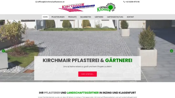 Website Screenshot: Kirchmair Pflasterer & Handelsbetrieb - Pflasterer Inzing und Klagenfurt - Date: 2023-06-23 12:04:54