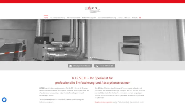 Website Screenshot: K.I.R.S.C.H. GmbH - Entfeuchtungssysteme für die Industrie | Sorptionstrockner uvm. - Date: 2023-06-23 12:04:54