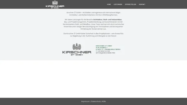 Website Screenshot: Kirschner ZT GmbH - Kirschner Ziviltechniker – Eine weitere WordPress-Website - Date: 2023-06-15 16:02:34