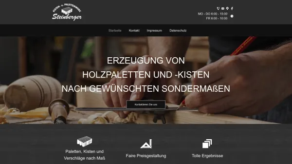 Website Screenshot: Kisten und Palettenwerk STEINBERGER Ges.m.b.H - Kisten- und Palettenwerk Steinberger - Startseite - Date: 2023-06-23 12:04:54