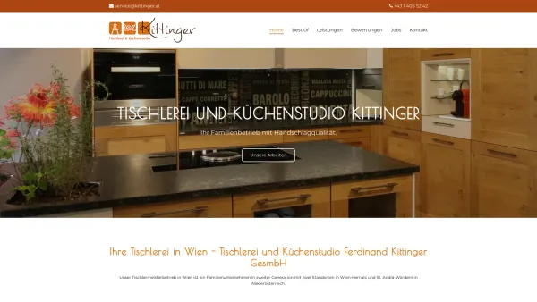 Website Screenshot: Tischlerei Kittinger - Ihr Tischler in 1170 Wien - Tischlerei und Küchenstudio Ferdinand Kittinger GesmbH - Date: 2023-06-23 12:04:54