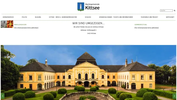 Website Screenshot: Gemeindeamt Marillengemeinde Kittsee - Startseite - Marktgemeinde Kittsee - Date: 2023-06-23 12:04:54