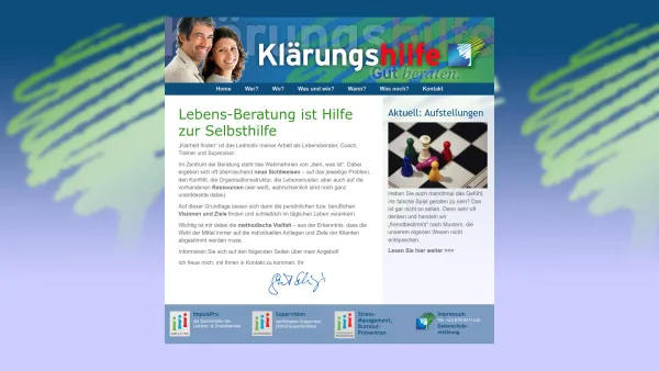 Website Screenshot: Gert Schmidinger, Lebens und Sozialberatung, Coaching, Supervision, Klärungshilfe - Gert Schmidinger: Klärungshilfe - Date: 2023-06-23 12:04:57
