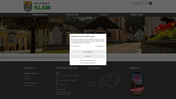 Website Screenshot: Burgbrauerei Clam Gastgewerbe u Marktgemeinde Klam - Klam - GEM2GO WEB - Startseite - Date: 2023-06-23 12:04:57