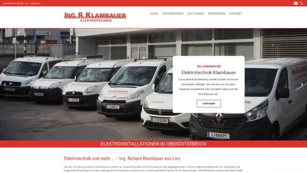 Website Screenshot: Elektro Ing. Richard Klambauer Nestroystraße 8-10 4040 Linz - Elektrotechnik Klambauer - Elektriker Linz Oberösterreich - Date: 2023-06-23 12:04:57