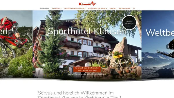 Website Screenshot: Sport- und Familienhotel Klausen**** - Sporthotel Klausen - Kirchberg in Tirol | Das **** Sporthotel in Kirchberg in Tirol - Date: 2023-06-14 10:41:15