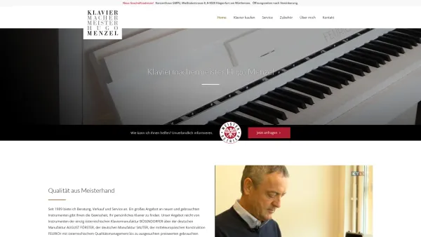 Website Screenshot: Klaviermachermeister Hugo Menzel - Home - Klaviermachermeister Hugo Menzel - Date: 2023-06-23 12:04:57