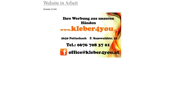 Website Screenshot: Klebebeschriftung u. Digitaldruck W. Hödl - Kleber4You – Eine weitere WordPress-Website - Date: 2023-06-23 12:04:57