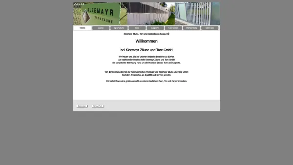 Website Screenshot: Kleemayr Zäune & Tore GmbH - Kleemayr - Date: 2023-06-14 10:37:58