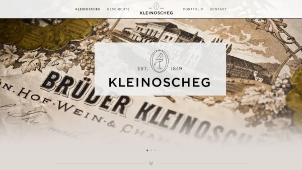 Website Screenshot: Kleinoscheg Sekt und Weinhandels GmbH - Kleinoscheg - Kleinoscheg // Sekt und Wein seit 1849 - Date: 2023-06-14 10:41:12