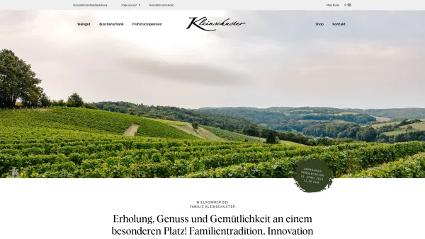 Website Screenshot: Buschenschank Gästehaus Weinbau Kleinschuster Burgau - Kleinschuster – Weingut & Buschenschank - Date: 2023-06-23 12:05:00