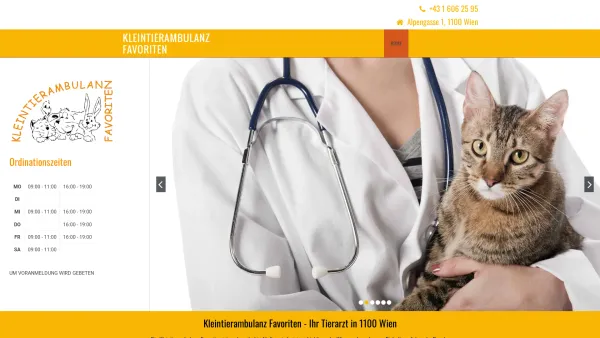 Website Screenshot: KLEINTIERAMBULANZ FAVORITEN Mag. med. vet. Sabine PFLÜGLER - Tierarzt in 1100 Wien - Kleintierambulanz Favoriten - Date: 2023-06-23 12:05:00