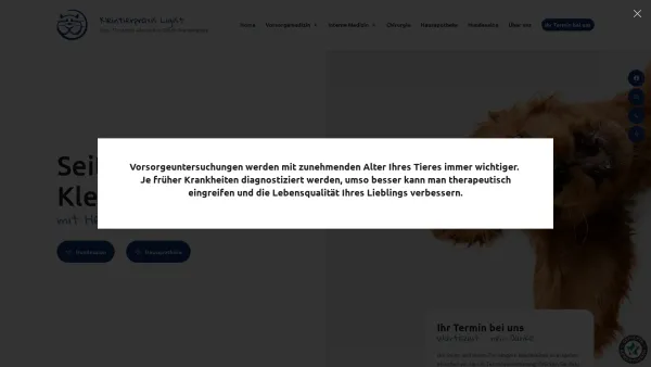 Website Screenshot: Gschneizt Kampelt Kleintierpraxis Kleintierpraxis-Ligist Intro - Tierarzt in Voitsberg und Graz | Ihre Kleintierpraxis Ligist - Date: 2023-06-23 12:05:00