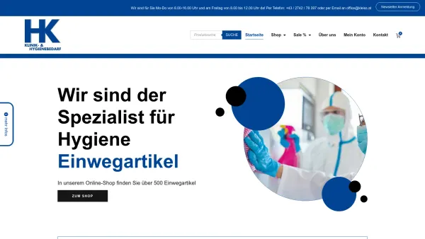 Website Screenshot: Harald Kleiss Klinik Hygienebedarf - Harald Kleiss e.U. - KLINIK- UND HYGIENEBEDARF - Date: 2023-06-26 10:26:30
