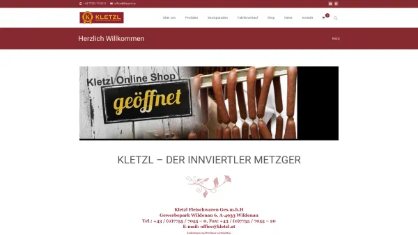 Website Screenshot: Kletzl Der Innviertler Metzger - Kletzl – DER INNVIERTLER METZGER - Date: 2023-06-23 12:05:00