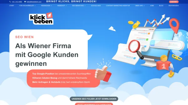 Website Screenshot: klickbeben Wien by Diwosch GmbH - SEO Wien | Webagentur klickbeben - Date: 2023-06-14 16:41:05