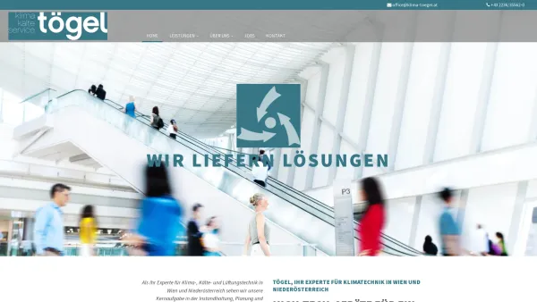 Website Screenshot: die Fa. H&B Tögel GmbH stellt sich vor - Klimatechnik vom Profi | Tögel | Wien & Niederösterreich - Date: 2023-06-23 12:05:00
