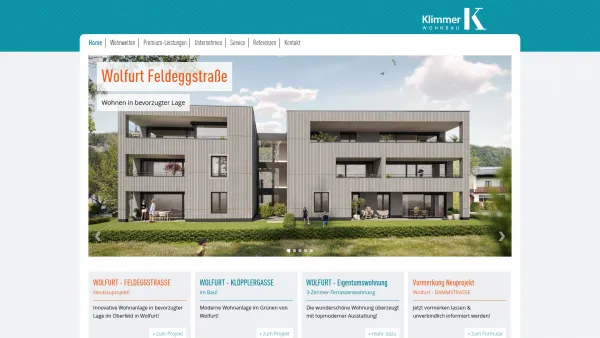Website Screenshot: Klimmer Wohnbau GmbH - Klimmer Wohnbau : Home - Date: 2023-06-14 10:41:15