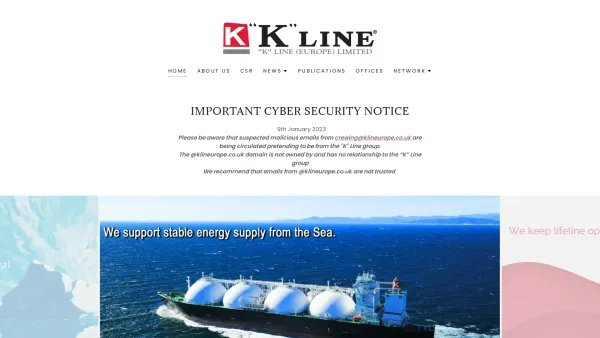Website Screenshot: K Line Europe - "K" Line (Europe) Ltd. - Date: 2023-06-23 12:05:00