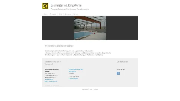 Website Screenshot: Baumeister Kling - www.kling.cc: Baumeister Ing. Kling Werner - Date: 2023-06-23 12:05:00