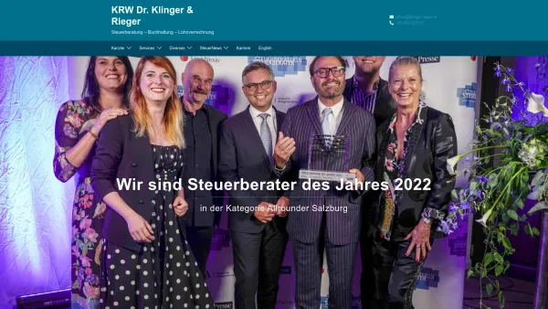 Website Screenshot: Dr. Klinger & Rieger, Salzburg Steuerberatung, Buchhaltung, Lohnverrechnung - Steuerberater Salzburg: KRW Dr. Klinger & Rieger Steuerberatung - Date: 2023-06-23 12:04:58