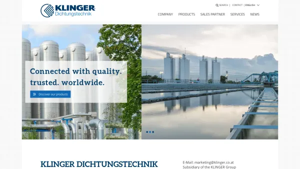 Website Screenshot: Rich.Klinger Dichtungstechnik GmbH Co Klinger Dichtungstechnik - KLINGER Dichtungstechnik Gumpoldskirchen - KLINGER Dichtungstechnik - Date: 2023-06-23 12:05:00