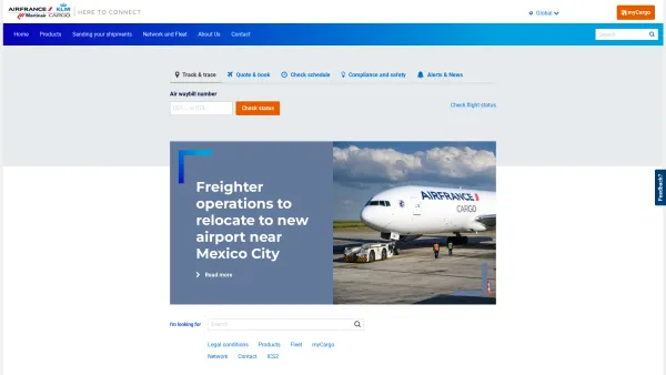Website Screenshot: KLMCargo.com - AIR FRANCE KLM MARTINAIR Cargo - HomePage - Date: 2023-06-23 12:05:02