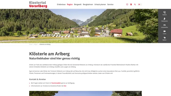 Website Screenshot: Tourismusbüro Klösterle am Arlberg - Klösterle am Arlberg - Date: 2023-06-23 12:05:02