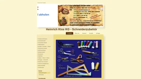 Website Screenshot: Heinrich Klos Active 24 Powerful hosting surprisingly easy - Produkte - Nähgeschäft | 1010 Wien - Klos Heinrich KG - Date: 2023-06-23 12:05:02