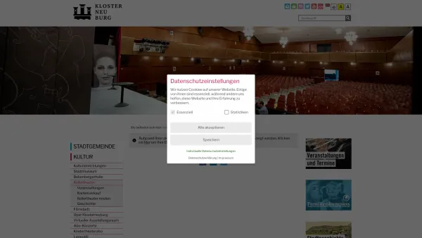 Website Screenshot: Kellertheater Wilheringerhof - Stadtgemeinde Klosterneuburg - Home - Kultur - Kellertheater - Date: 2023-06-23 12:05:03