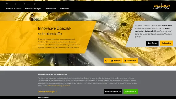 Website Screenshot: Klüber Lubrication Austria GmbH - Klüber Lubrication: Innovative Spezialschmierstoffe // Klüber Lubrication Österreich - Date: 2023-06-23 12:05:03