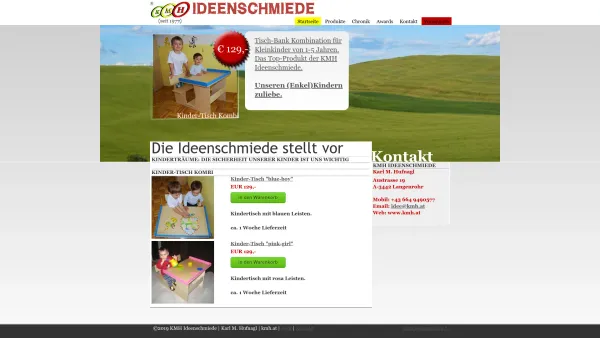 Website Screenshot: KMH Ideenschmiede - Die Ideenschmiede stellt vor | KMH Ideenschmiede seit 1977 | Karl M. Hufnagl | Erfinder, Inventor - Date: 2023-06-23 12:05:01