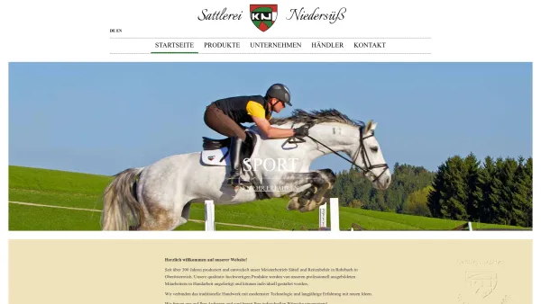 Website Screenshot: Karl Sattlerei Niedersüß - Startseite - Sattlerei Niedersüß - Date: 2023-06-23 12:05:03