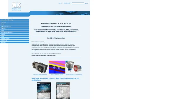 Website Screenshot: Wolfgang Knap Gesellschaft m.b.H. & Co. KG - — Willkommen bei Knap Industrieelektronik - Date: 2023-06-23 12:05:03