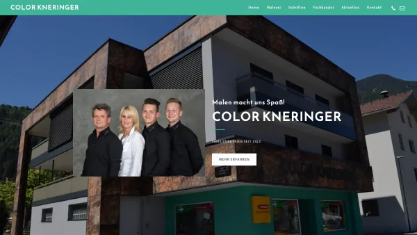 Website Screenshot: Color Kneringer - Color Kneringer GmbH Malerei, Schriftenstudio, Adler Fachgschäft in Prutz, Landeck - Date: 2023-06-23 12:05:03