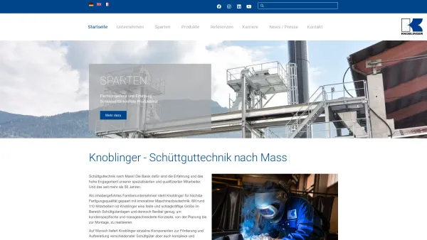 Website Screenshot: Albert Knoblinger Gesellschaft m. b. H. & Co. KG - Albert Knoblinger | Schüttguttechnik nach Mass - Date: 2023-06-23 12:05:05