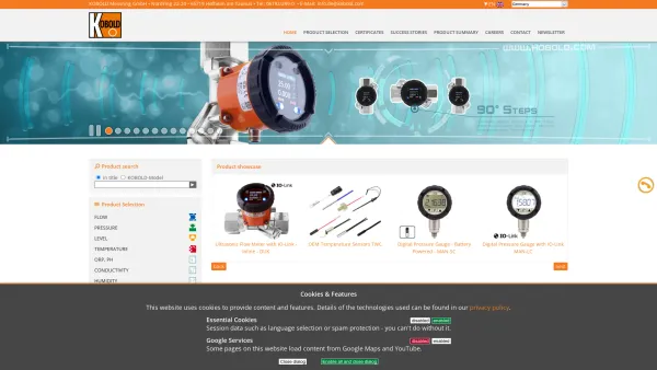 Website Screenshot: KOBOLD Instruments Inc - Industrial measuring and control equipment in the field of flow, pressure, level & temperature | Kobold Messring GmbH - Date: 2023-06-14 10:41:15