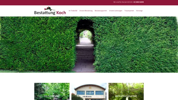 Website Screenshot: Bestattung Koch - Startseite - Bestattung Koch Gmbh - Date: 2023-06-14 10:41:15