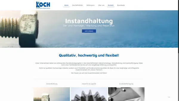 Website Screenshot: Koch Industriemontagen GmbH - KOCH Industriemontagen GmbH - Date: 2023-06-23 12:05:06
