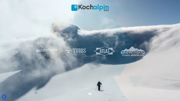 Website Screenshot: Koch alpin Gmbh outdoor distribution colltex contour Haftfelle, Tubbs Schneeschuhe - Kochalpin – Aus dem Herz der Alpen, auf die Berge der Welt. - Date: 2023-06-15 16:02:34